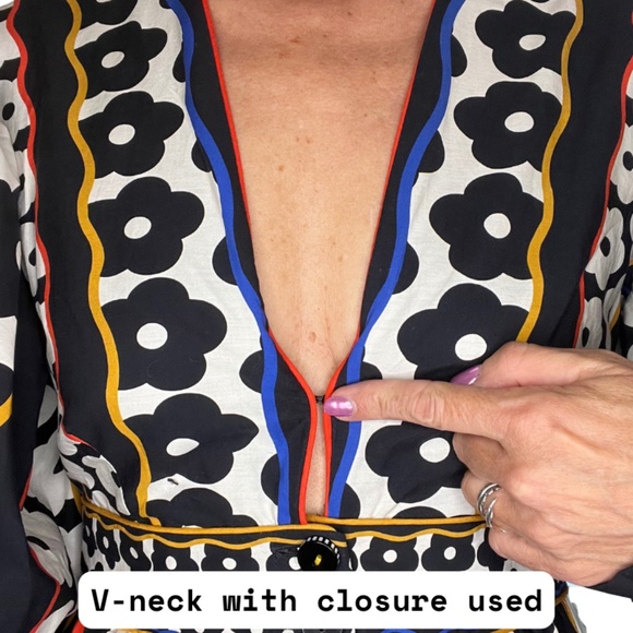 NWT Farm Rio Black and White Farm Daisy Plunging Neck Maxi Dress (S) - Picture 7 of 9